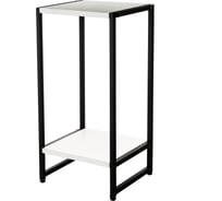 Подставка для цветов Saros Polymer напольная металлическая цвет черный с белыми полками в стиле Лофт 550х250х280 мм 420003