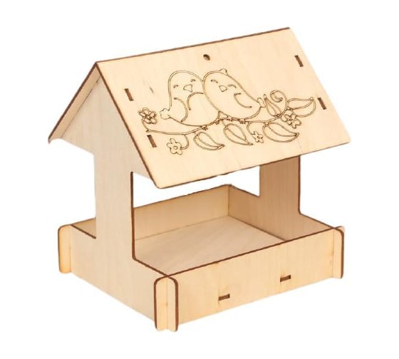 Сборная кормушка для птиц Greengo Домик с птичкой 24х20х17 см 4271755 1