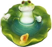 Садовая фигурка ФлораПласт Лягушка на листе с улиткой 16х14х7 см 036826