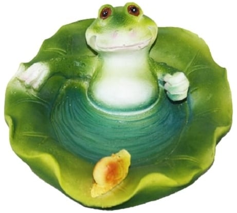 Садовая фигурка ФлораПласт Лягушка на листе с улиткой 16х14х7 см 036826