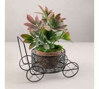 Подставка для цветов Доляна Коляска черная, диаметр 11.5 см, 20.5x12x13.5 см 4597728