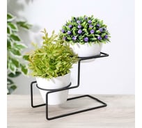 Подставка для цветов Доляна Геометрик диаметр 8.2 см, 14х9.9х18 см, черная 5231782