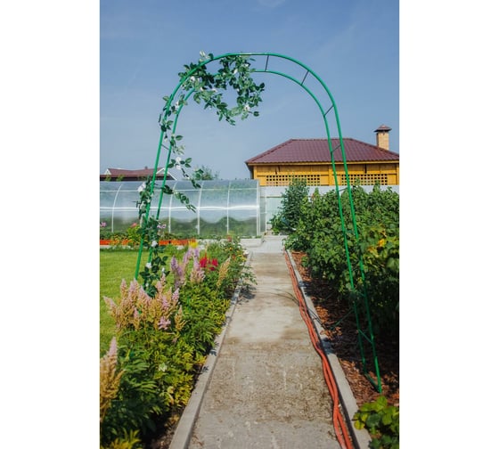 Садовая арка Greengo 240x125x36.5 см, разборная, металл, зеленая 2083021