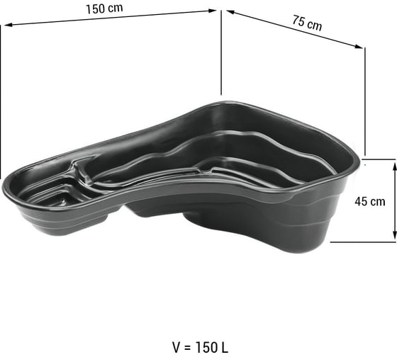 Пластиковый пруд Ваш любимый пруд 150x75x45 см, 150 л PS 150