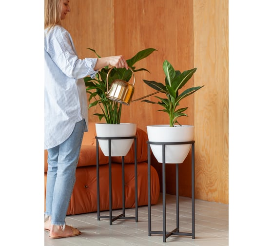 Подставка для цветов GreenWeen Grace 60 черная, d=27см GW-G60B