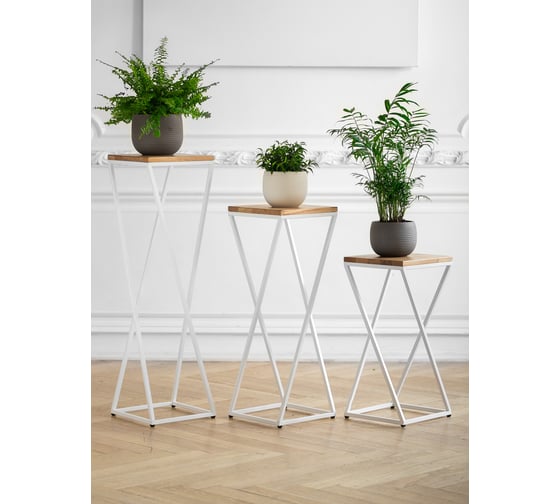 Столик под кашпо GreenWeen Loft 60 белый GW-L60W