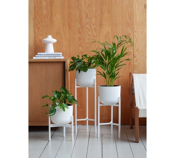 Подставка для цветов GreenWeen Trinity 60 белая GW-T60W