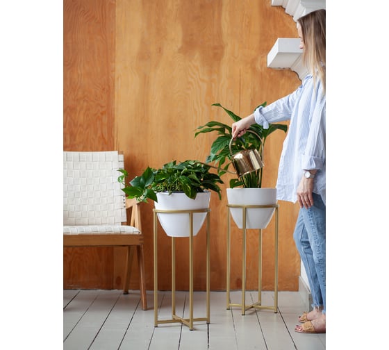 Подставка для цветов GreenWeen Grace 60 золотая, d=27 см GW-G60G