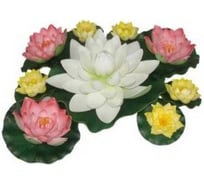 Дисплей с кувшинками Heissner белая 28см - 6шт., розовая 18см - 18шт., жёлтая 10см - 30шт VSL1120-00