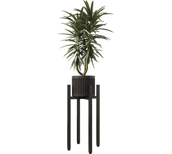 Подставка для цветов Альянс мебель h-50 d-22 см Черная 856498