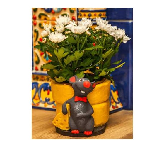 Садовая фигура ФлораПласт Зоокашпо Чиз-крыс d-12см, 15x21x15 см 074640