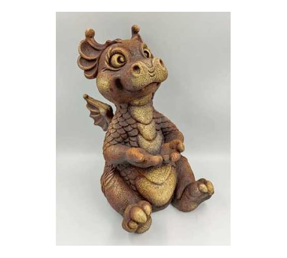 Садовая фигура ФлораПласт Дракончик Мика коричневый, 28x30x44 см 074625