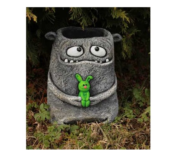 Садовая фигура-кашпо ФлораПласт Добромонстрик Казюзя бетон 18х19х23см 074608