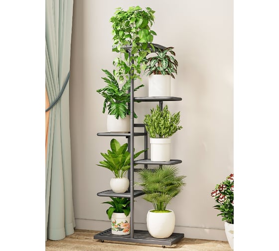 Подставка для цветов GARDEN SHOW 7 мест, 41х22х108 см, цвет графит 266386