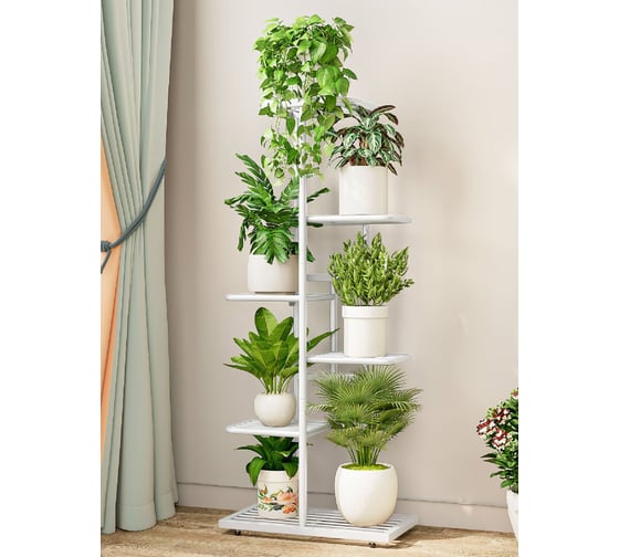 Подставка для цветов GARDEN SHOW 7 мест, 41х22х108 см, цвет белый 266382