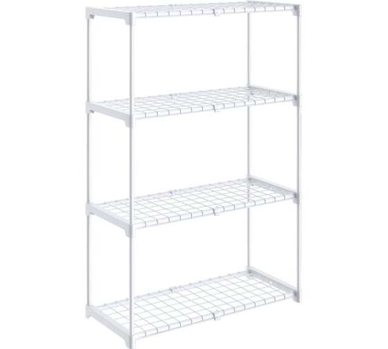 Каркас стеллаж GARDEN SHOW усиленный Мастер 4 полки 69х30х105 см белый 1/1 266443