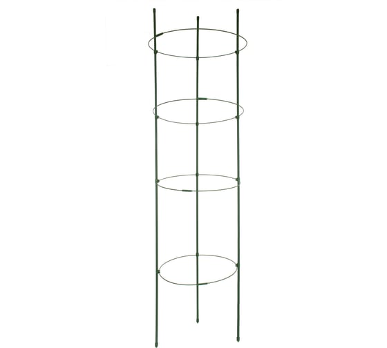Опора разборная для растений GARDEN SHOW, 4 кольца (Ø31 см, Ø29,5 см, Ø28 см, Ø26 см), металл в пластике, h=120 см 266610