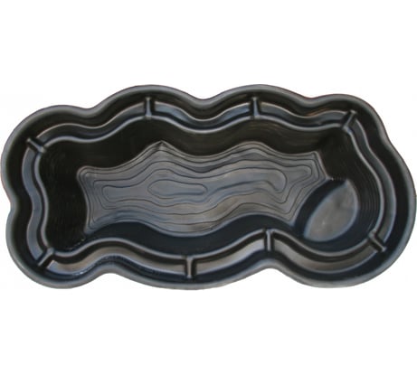 Увеличенный декоративный садовый пруд прочный GLQ 1300 л, 3.3 кв.м., 240x140x50 см, чёрный .1300 GLQ