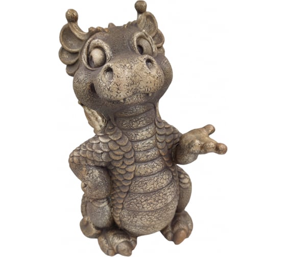 Садовая фигура ФлораПласт «Дракончик Шика» (коричневый) 25*27*48см 074622