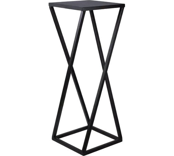 Подставка интерьерная для цветов, растений, предметов интерьера, в стиле LOFT Metall78.ru Витая В700хШ250хГ250 мм, цвет чёрный ПЦ-ВИТ-70-9005