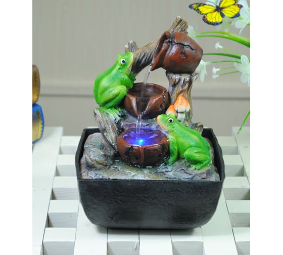 Настольный фонтан с подсветкой GREEN APPLE Лягушки Б0038778