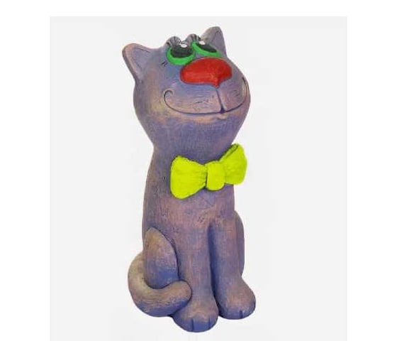 Садовая фигура ФлораПласт Котик в бабочке (цвет) 18*21*36см 074561