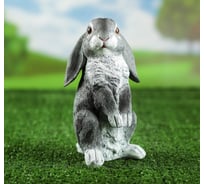 Садовая фигура СИМАЛЕНД Зайчик на задних лапках уши вниз, серая, 22х12х12 см 2900315