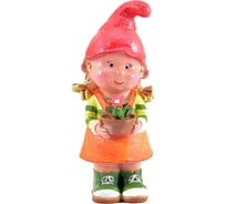 Садовая фигура СКАЗКА Маленькая садовница с цветком JNG370