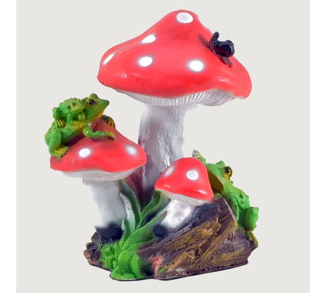Садовая фигура СКАЗКА Гриб с лягушкой средний JNG016