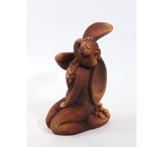 Садовая фигура ФлораПласт Зайка Ева (бронза), 15*28*28см 074628 1