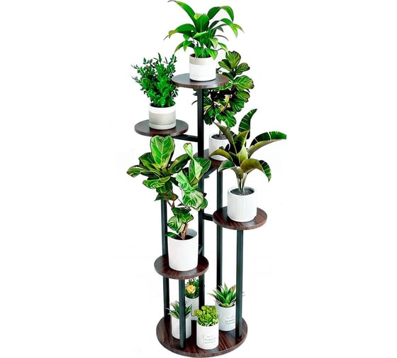 Подставка №15 GARDEN SHOW, 6 полок, мдф (венге), 32х50х116 см, металл черный 266593