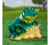 Садовая фигура СИМАЛЕНД Жаба на монетах 20 см 827749
