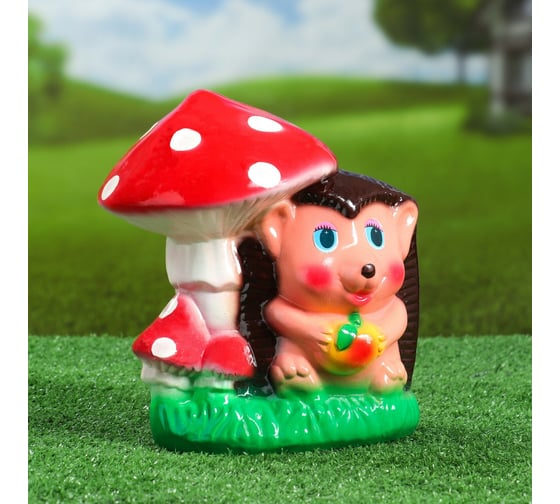 Садовая фигура СИМАЛЕНД Ёжик с мухомором керамика, 21 см 2224250