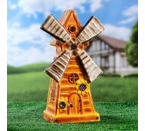 Садовая фигура-светильник СИМАЛЕНД Мельница цветной, керамика, 40 см 6074714