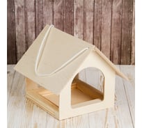 Кормушка для птиц в сборе СИМАЛЕНД Теремок 20x22x18 см, дерево 1376879