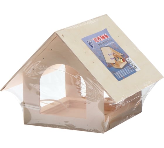 Кормушка для птиц в сборе СИМАЛЕНД Теремок 20x22x18 см, дерево 1376879