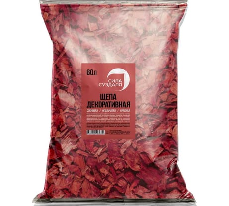 Декоративная щепа Сила Суздаля красная, 60 л 4680004062370