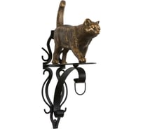 Кронштейн для цветов BOGACHO Кот Welcome 77056/бронзовый
