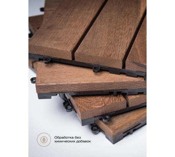 Садовый паркет Thermodecking Т30 термоясень, 18x300x300 мм, 6 шт. 4687202452446