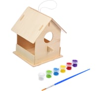 Сборная кормушка для птиц с красками и кисточкой BlumenHaus 12.5x12.5x16 см 65708