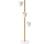 Подставка для растений Umbra Floristand, белая/натуральное дерево, 3 горшка 1013880-668