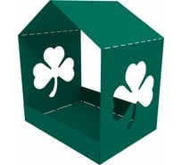 Двубортная кормушка для птиц Благо Клевер RAL 6026, зеленая, борт 37 мм 109120
