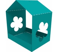 Двубортная кормушка для птиц Благо Цветок RAL 5018, бирюза, борт 37 мм 109123