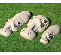 Садовая фигура Дигрус Семья Бегемотов серый бетон СФ-СБ-СБ/Д