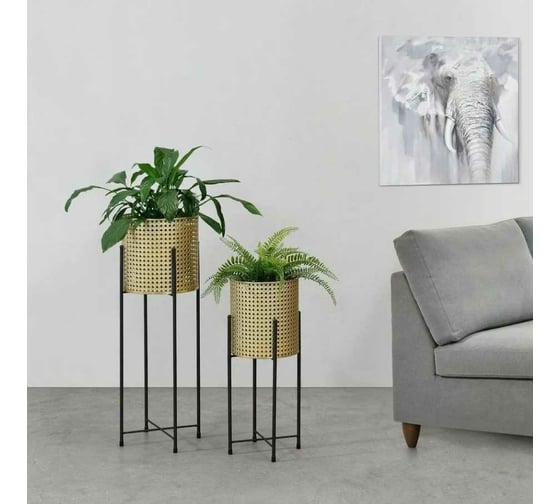 Подставка под кашпо Homium Flower Duet Loft, набор 2шт standIron05