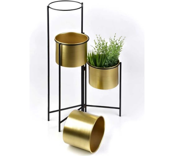Подставка под кашпо для 3 цветочных горшков ZDK Homium Flower Trio Compact standIron07