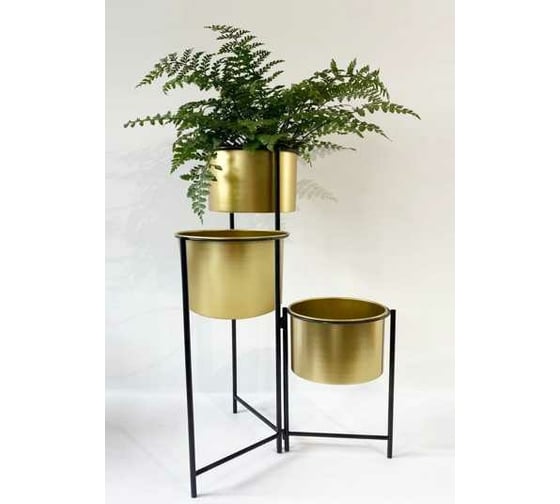 Подставка под кашпо для 3 цветочных горшков ZDK Homium Flower Trio Compact standIron07