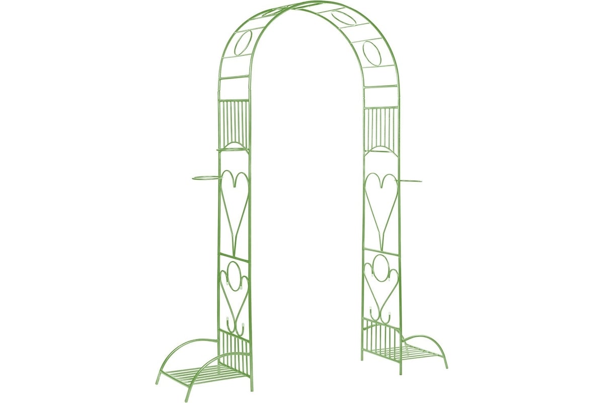 Большая разборная арка ООО Ярмарка-Тверь Лето с чашами для горшков,  зеленая, труба диам. 16 и 10 мм Т1013