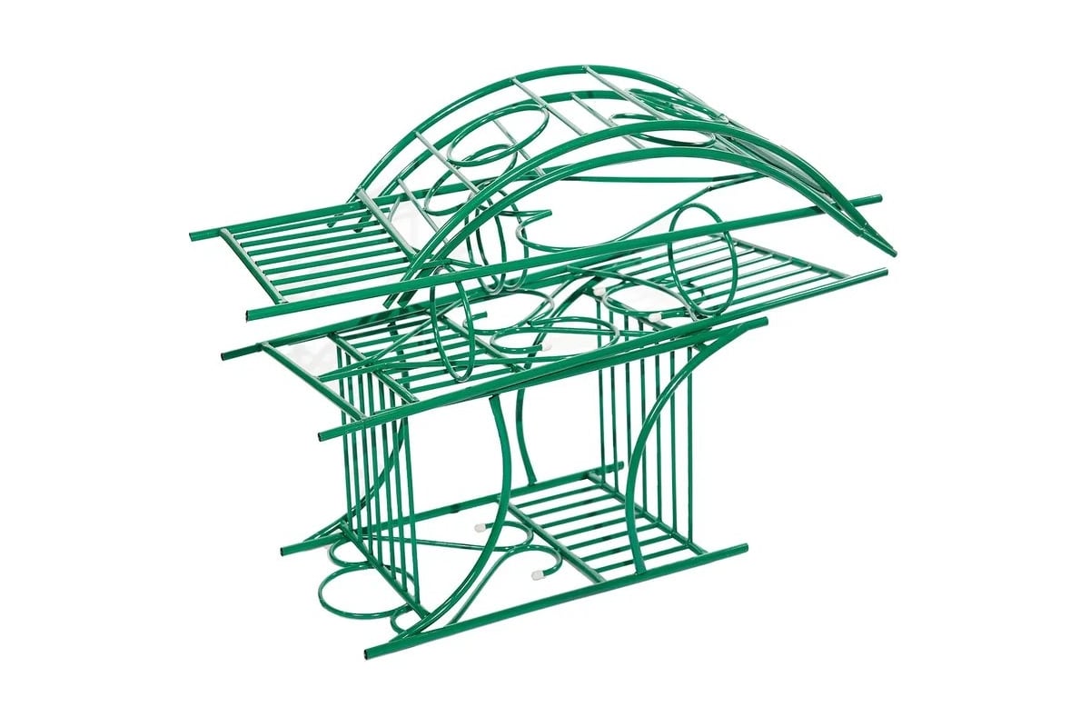 Большая разборная арка ООО Ярмарка-Тверь Лето с чашами для горшков,  зеленая, труба диам. 16 и 10 мм Т1013 - выгодная цена, отзывы,  характеристики, фото - купить в Москве и РФ
