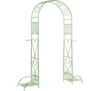 Большая разборная арка ООО Ярмарка-Тверь Лето с чашами для горшков, зеленая, труба диам. 16 и 10 мм Т1013